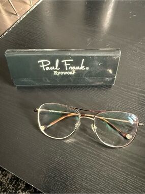 Paul Frank Gold and Brown Aviator Eyeglasses